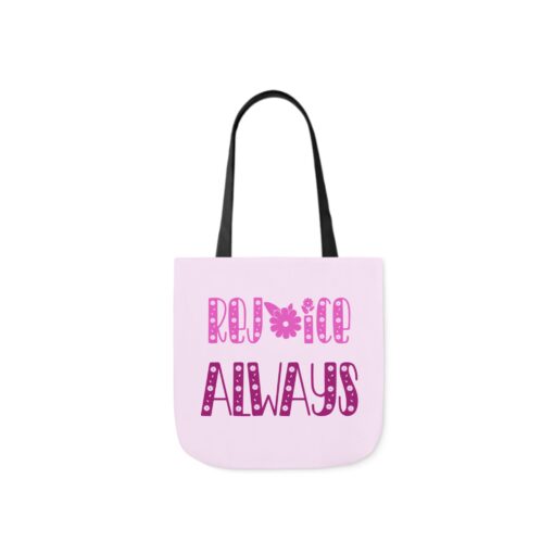 Rejoice Always Canvas Tote Bag with Colorful Straps - Gift for Everyday Use - Image 4