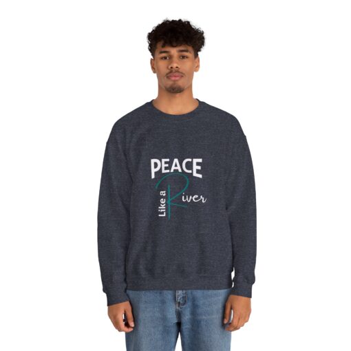 Peace Like a River Heavy Blend™ Crewneck Sweatshirt - Cozy Inspirational Apparel - Image 5