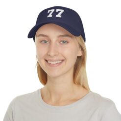 Stylish Black Cap with 77 Design - Casual Wear