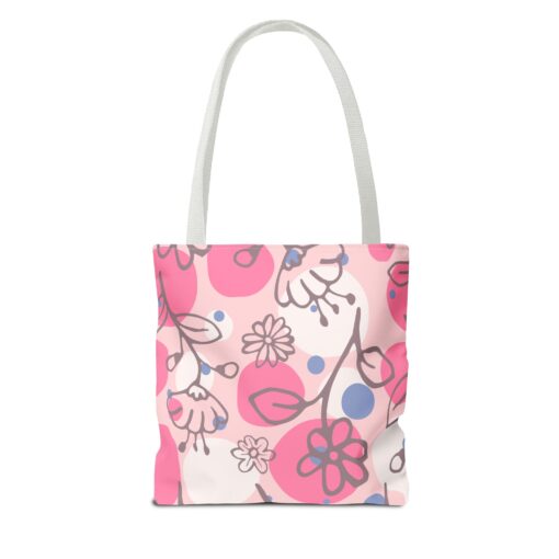 Floral Pattern Tote Bag - Pink-Themed, Eco-Friendly Carryall for Everyday Use - Image 3