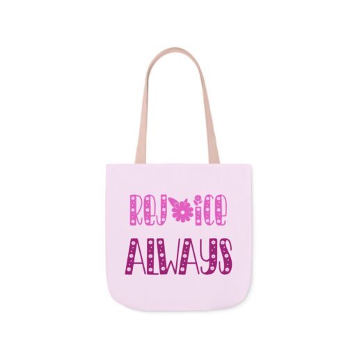 Rejoice Always Canvas Tote Bag with Colorful Straps - Gift for Everyday Use - Image 16