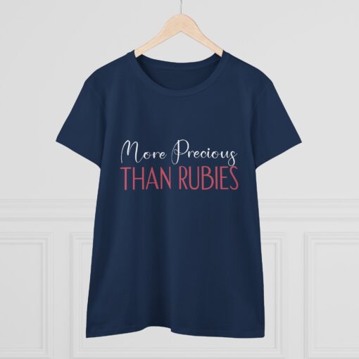 Women’s Midweight Cotton Tee - ‘More Precious Than Rubies’ - Image 8