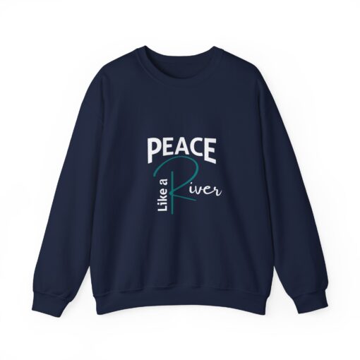 Peace Like a River Heavy Blend™ Crewneck Sweatshirt - Cozy Inspirational Apparel - Image 10