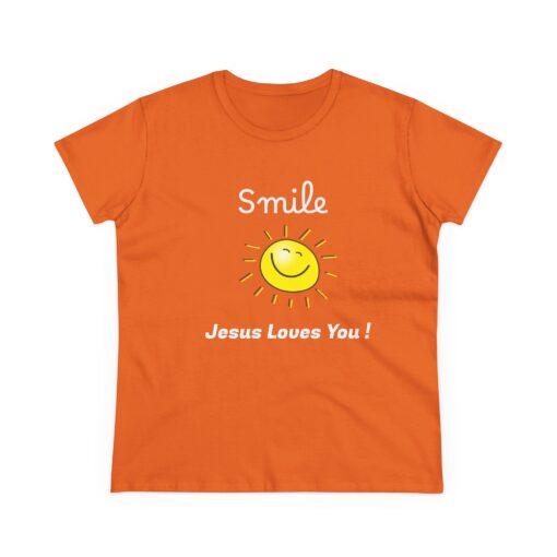 Sunny Inspirational Women's Cotton Tee - "Smile, Jesus Loves You!" - Image 6