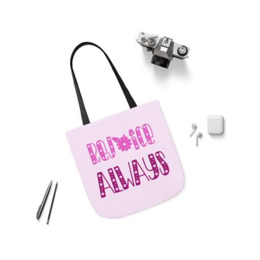 Rejoice Always Canvas Tote Bag with Colorful Straps - Gift for Everyday Use - Image 6