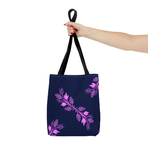 Elegant Floral Navy Tote Bag | Stylish and Versatile for Everyday Use - Image 3