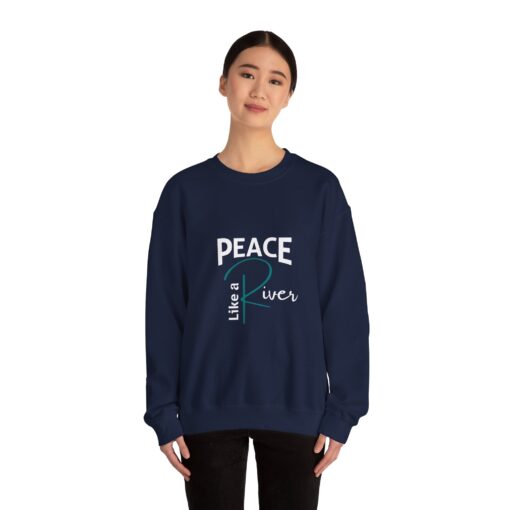 Peace Like a River Heavy Blend™ Crewneck Sweatshirt - Cozy Inspirational Apparel - Image 13