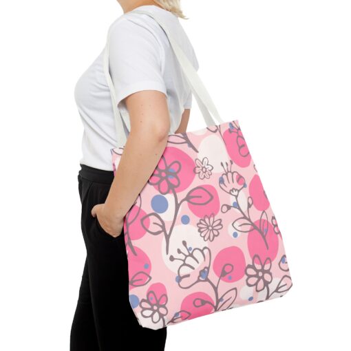 Floral Pattern Tote Bag - Pink-Themed, Eco-Friendly Carryall for Everyday Use - Image 5