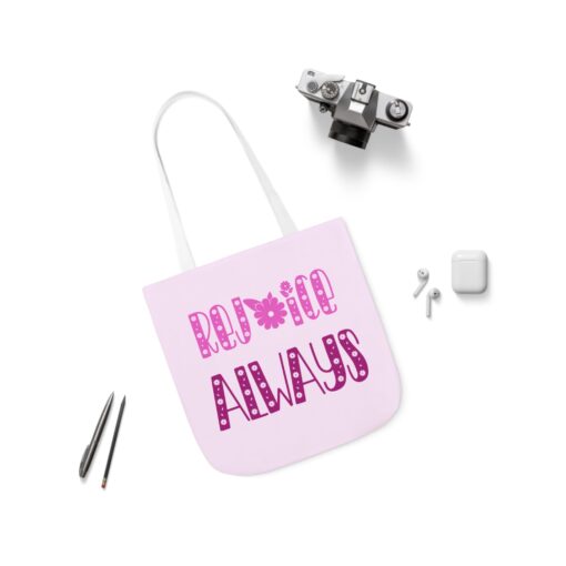 Rejoice Always Canvas Tote Bag with Colorful Straps - Gift for Everyday Use - Image 15