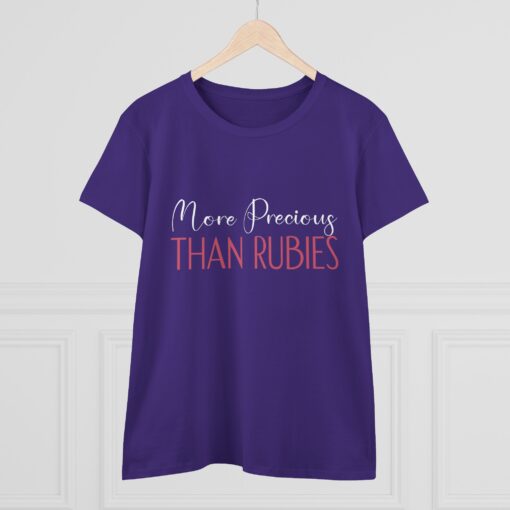 Women’s Midweight Cotton Tee - ‘More Precious Than Rubies’ - Image 12