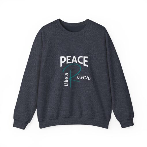 Peace Like a River Heavy Blend™ Crewneck Sweatshirt - Cozy Inspirational Apparel - Image 2