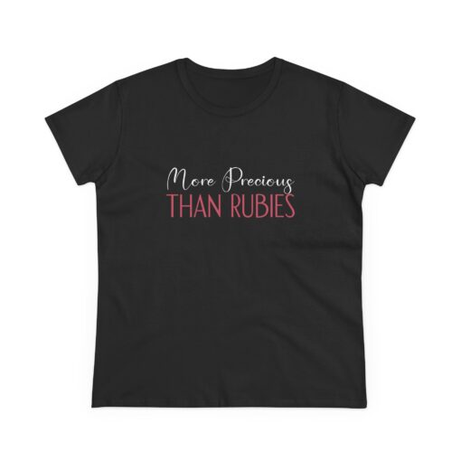 Women’s Midweight Cotton Tee - ‘More Precious Than Rubies’ - Image 2
