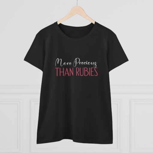 Women’s Midweight Cotton Tee - ‘More Precious Than Rubies’ - Image 4