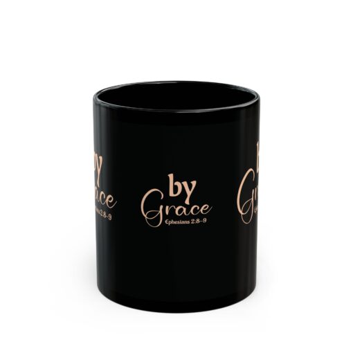 Inspirational Black Mug - Ephesians 2:8-9 Coffee Cup for Motivational Moments