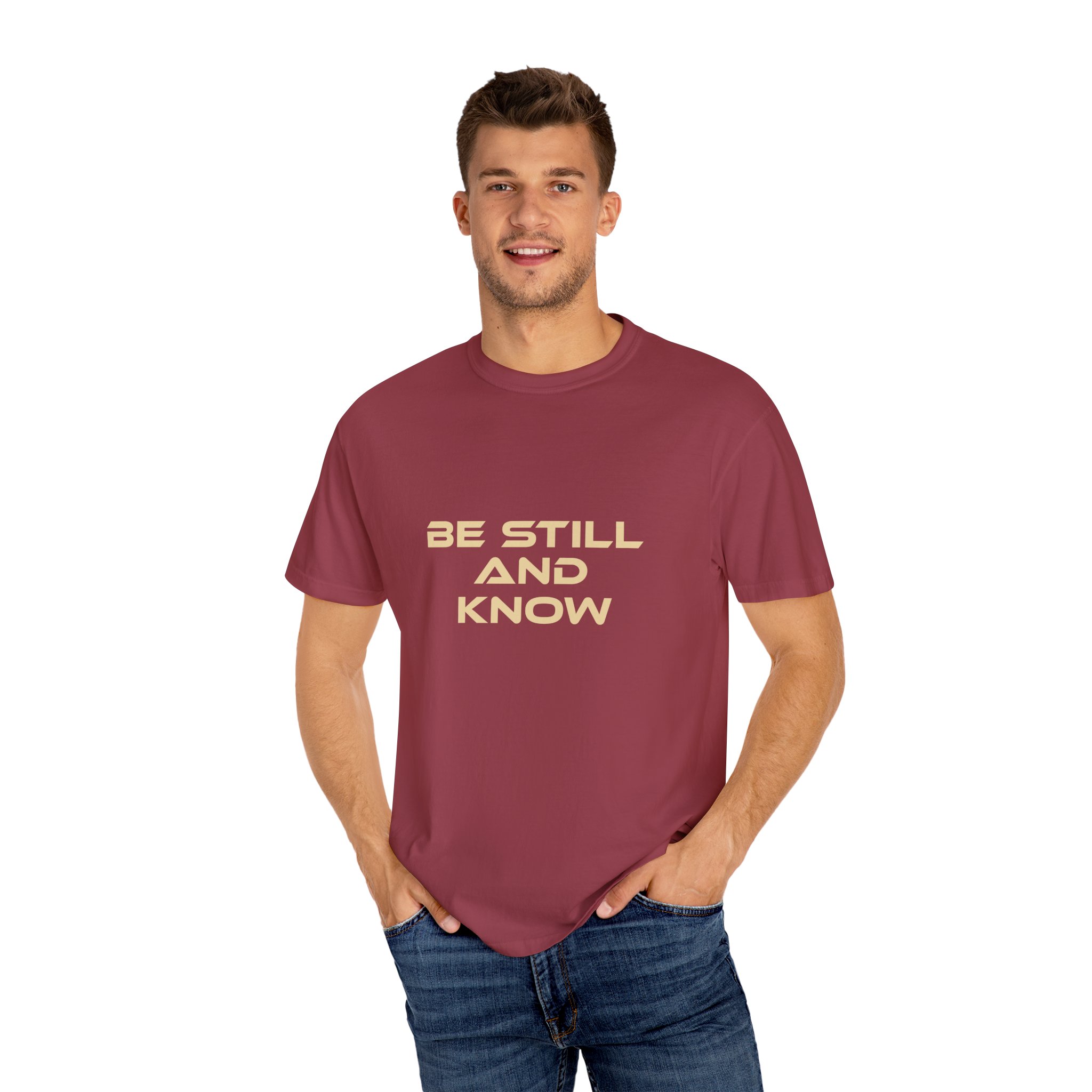 Garment-Dyed T-shirt - 'Be Still and Know' - Relaxed Fit