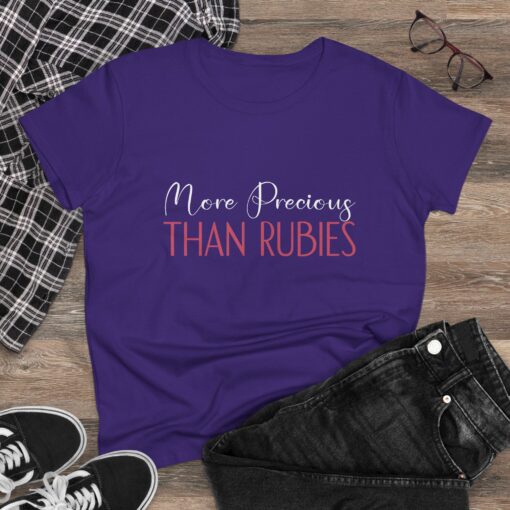 Women’s Midweight Cotton Tee - ‘More Precious Than Rubies’ - Image 13