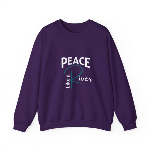 Peace Like a River Heavy Blend™ Crewneck Sweatshirt - Cozy Inspirational Apparel - Image 7