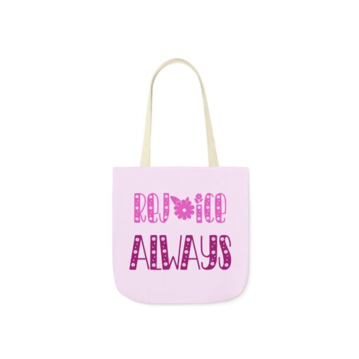 Rejoice Always Canvas Tote Bag with Colorful Straps - Gift for Everyday Use - Image 3