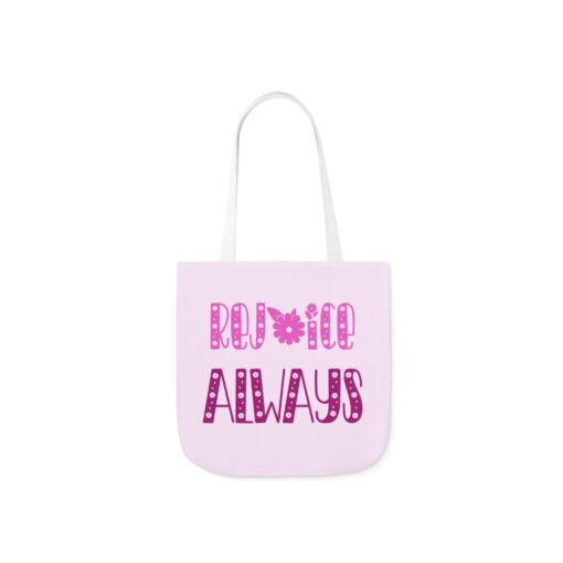 Rejoice Always Canvas Tote Bag with Colorful Straps - Gift for Everyday Use - Image 14