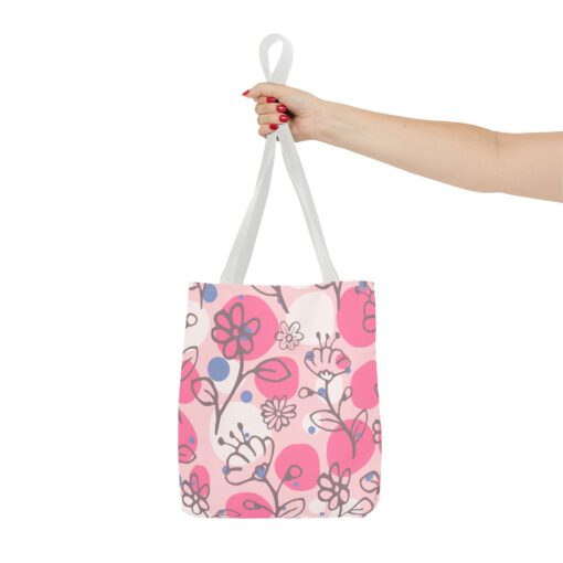 Floral Pattern Tote Bag - Pink-Themed, Eco-Friendly Carryall for Everyday Use - Image 4