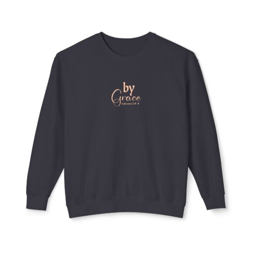 By Grace Unisex Lightweight Crewneck Sweatshirt - Faith-Inspired Casual Wear - Image 2