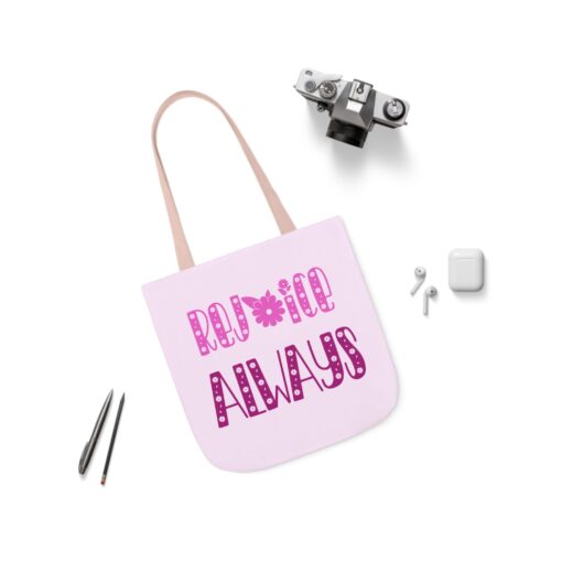 Rejoice Always Canvas Tote Bag with Colorful Straps - Gift for Everyday Use - Image 12