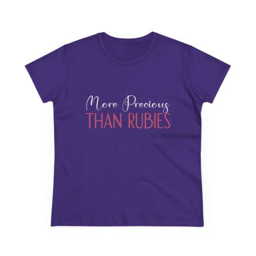 Women’s Midweight Cotton Tee - ‘More Precious Than Rubies’ - Image 10