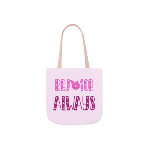 Rejoice Always Canvas Tote Bag with Colorful Straps - Gift for Everyday Use - Image 10