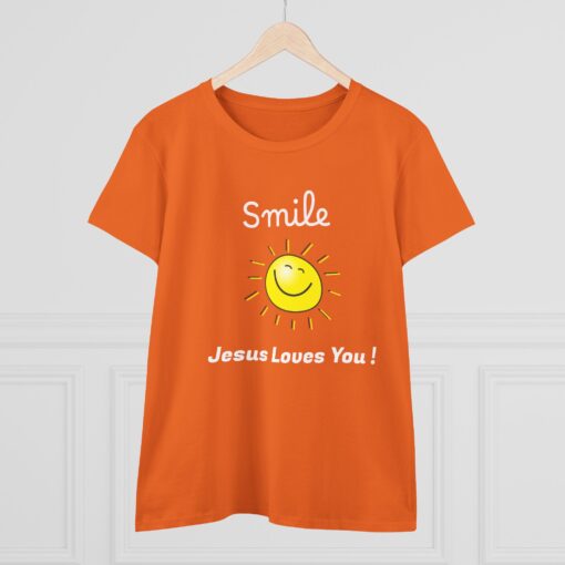 Sunny Inspirational Women's Cotton Tee - "Smile, Jesus Loves You!" - Image 8
