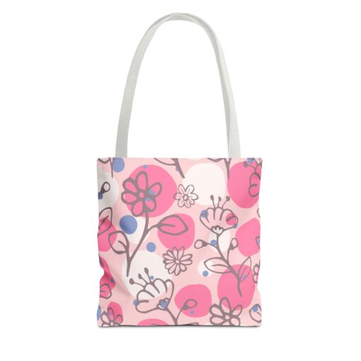 Floral Pattern Tote Bag - Pink-Themed, Eco-Friendly Carryall for Everyday Use - Image 2