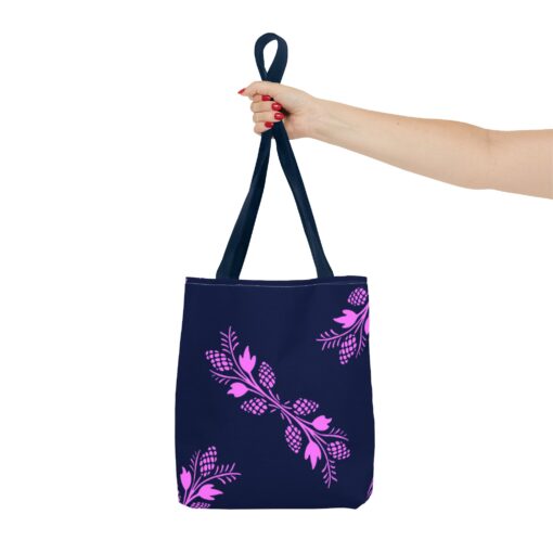 Elegant Floral Navy Tote Bag | Stylish and Versatile for Everyday Use - Image 8