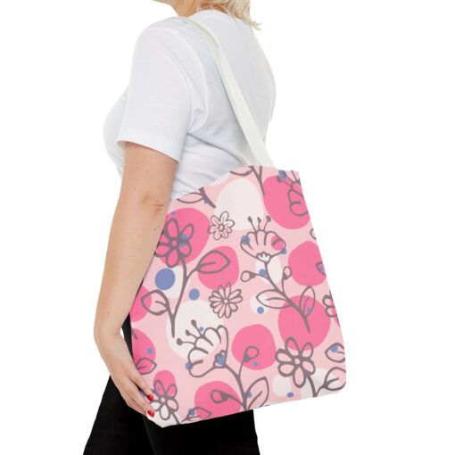 Floral Pattern Tote Bag - Pink-Themed, Eco-Friendly Carryall for Everyday Use