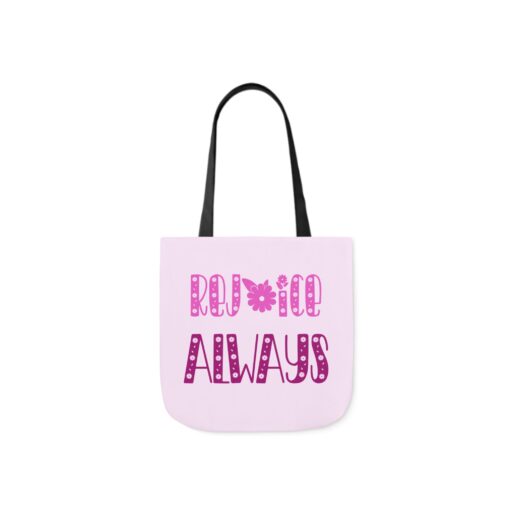 Rejoice Always Canvas Tote Bag with Colorful Straps - Gift for Everyday Use - Image 5