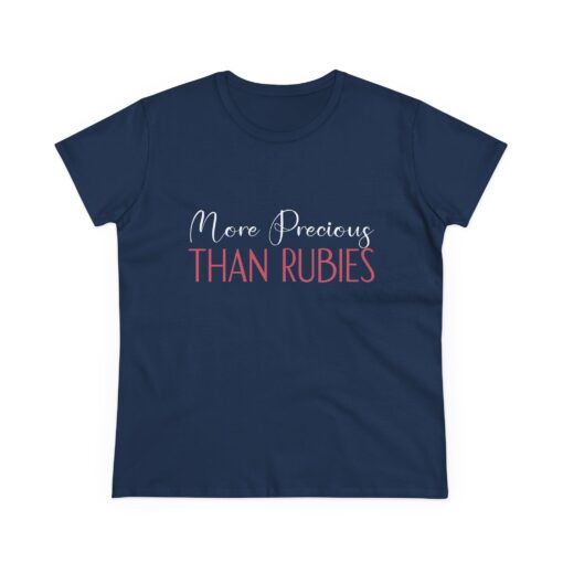 Women’s Midweight Cotton Tee - ‘More Precious Than Rubies’ - Image 6