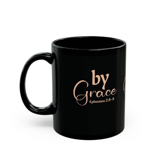 Inspirational Black Mug - Ephesians 2:8-9 Coffee Cup for Motivational Moments - Image 3