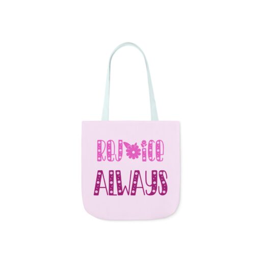 Rejoice Always Canvas Tote Bag with Colorful Straps - Gift for Everyday Use - Image 8